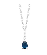 Charger l&#39;image dans la galerie, COLLIER Femme ARGENT RHODIE ET OXYDES BLEU ET BLANCS
