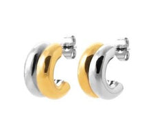 Charger l&#39;image dans la galerie, DEMI CREOLE Femme ACIER BICOLORE
