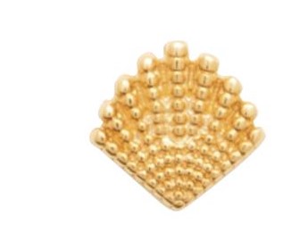 PIERCING COQUILLAGE PLAQUE OR TIGE TITANE