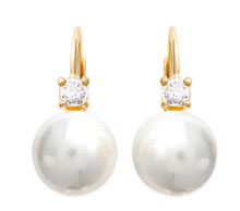 Charger l&#39;image dans la galerie, BOUCLES D&#39;OREILLES Dame Dormeuse perles imitation + 1 oxyde PLAQUE OR
