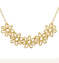 Charger l'image dans la galerie, COLLIER Dame fleurs ACIER DORE
