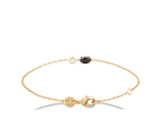 Charger l&#39;image dans la galerie, BRACELET Dame avec zirconium Noir et Blanc PLAQUE OR
