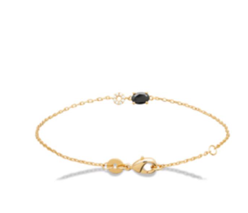 BRACELET Dame avec zirconium Noir et Blanc PLAQUE OR