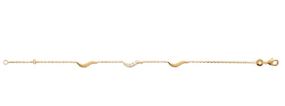 BRACELET Dame volutes empierrées PLAQUE OR