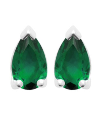 BOUCLES D OREILLES Femme ARGENT RHODIE OXYDE VERT