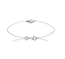 Charger l&#39;image dans la galerie, BRACELET Dame motif torsade lisse et empierré ARGENT RHODIE
