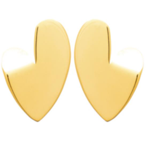 BOUCLES D'OREILLES Dame COEUR ACIER DORE INOXYDABLE