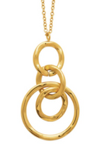 Charger l&#39;image dans la galerie, COLLIER Femme  Motif anneaux entrelacés ACIER ET PVD DORE
