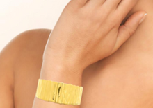 Charger l&#39;image dans la galerie, JONC ouvert Femme ACIER DORE martelé
