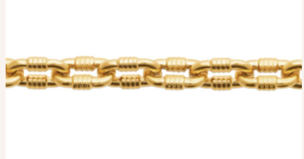 BRACELET Femme ACIER DORE maille ovale striée