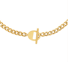 Charger l&#39;image dans la galerie, COLLIER Femme ACIER DORE maille gourmette
