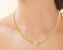 Charger l&#39;image dans la galerie, COLLIER Femme ACIER DORE maille gourmette
