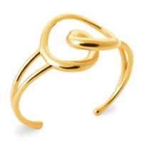 Charger l&#39;image dans la galerie, JONC ouvert Femme ACIER DORE motif volute
