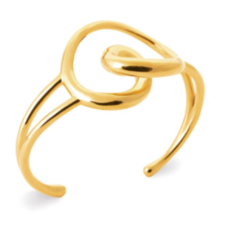 JONC ouvert Femme ACIER DORE motif volute