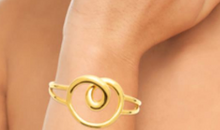 Charger l&#39;image dans la galerie, JONC ouvert Femme ACIER DORE motif volute
