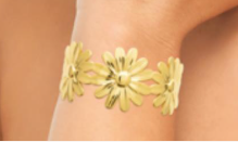 Charger l&#39;image dans la galerie, JONC ouvert Femme ACIER DORE motif marguerite
