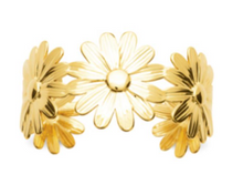 Charger l&#39;image dans la galerie, JONC ouvert Femme ACIER DORE motif marguerite
