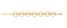 Charger l&#39;image dans la galerie, BRACELET Femme ACIER DORE maille anneaux ovales et ronds
