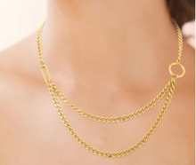 Charger l&#39;image dans la galerie, COLLIER Femme double rang ACIER ET PVD DORE
