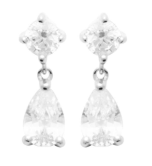 Boucles d'oreilles femme Pendantes argent rhodié oxydes