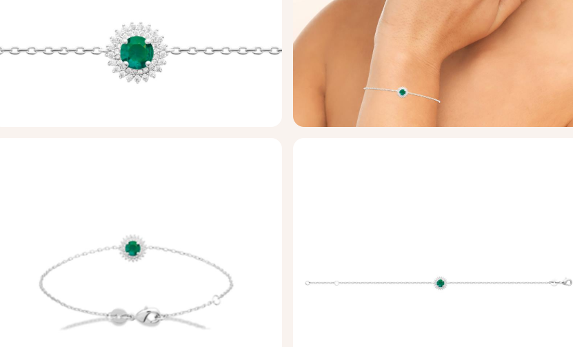 BRACELET Dame oxyde vert RGENT RHODIE