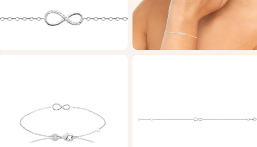 BRACELET Dame infini empierré ARGENT RHODIE