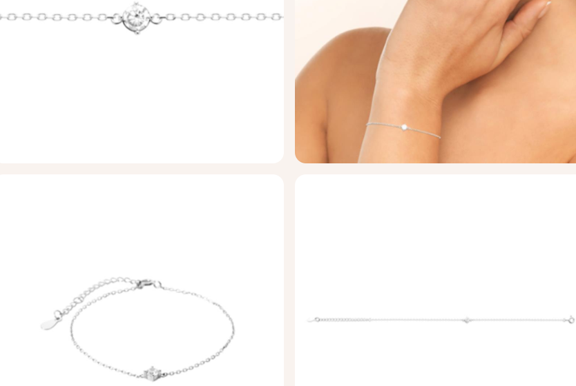 BRACELET Dame  empierré motif rond ARGENT RHODIE