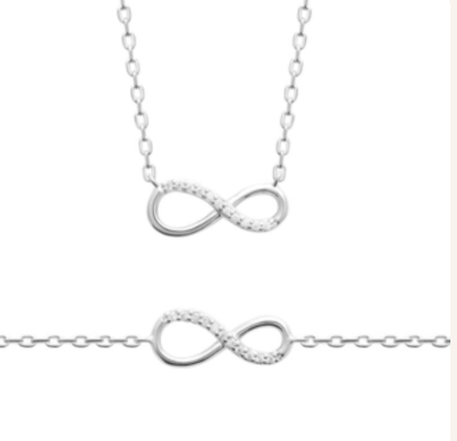 COLLIER Dame  infini ARGENT OXYDES