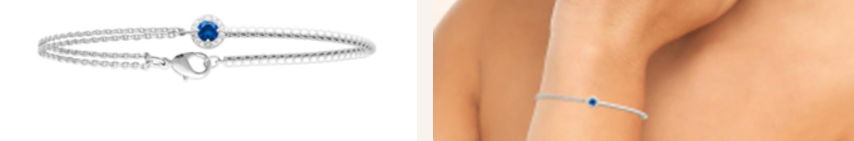 BRACELET Dame semi rigide Pierre bleue ARGENT