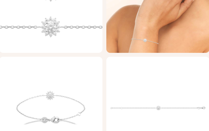 BRACELET  Dame Fleur empierrée ARGENT