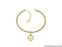 Charger l&#39;image dans la galerie, BRACELET Femme FINE HEART acier doré GUESS JUBB01422JWYGS
