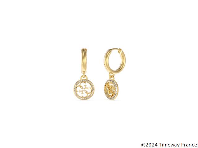 BOUCLES D'OREILLES créole Dame LIFE IN 4G Acier doré GUESS JUBE02135JWYG