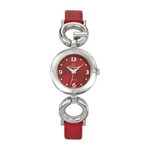 Charger l&#39;image dans la galerie, MONTRE Dame GO ARGENTE MADEMOISELLE CUIR ROUGE 697392
