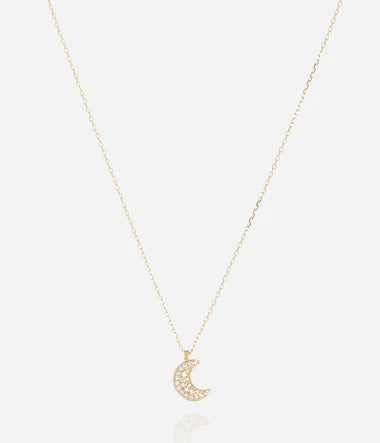 Collier Femme Noélie lune acier doré et oz ZAG SNS27000-01WHT