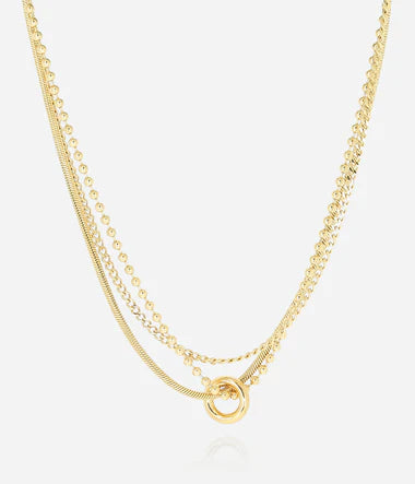 COLLIER Dame acier doré multi-rangs ZAG SNX22922-01UNI