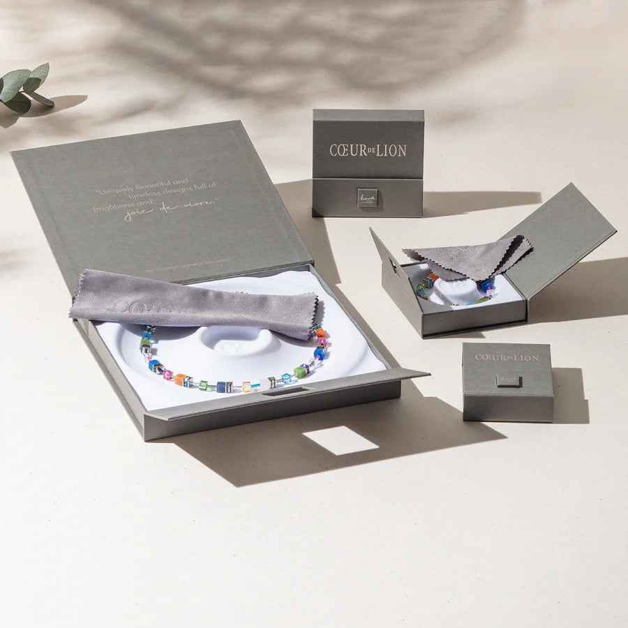 COLLIER Femme ACIER COEUR DE LION  GeoCUBE® Iconic Earth Mirage or 2838/10-1131