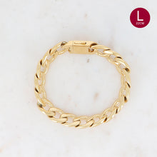 Charger l&#39;image dans la galerie, BRACELET UNISEXE MAILLE GOURMETTE ACIER DORE
