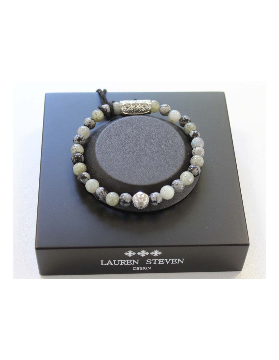 BRACELET Mixte labradorite + obsidienne LAUREN STEVEN LSB08/714