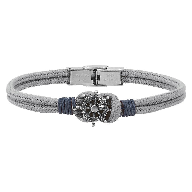 BRACELET Homme acier et cordon gouvernail PRAO 2 ELDEN