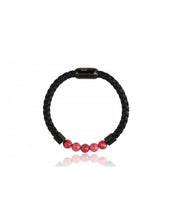 Charger l&#39;image dans la galerie, BRACELET Unisexe cuir tressé JASPE DE MER ROUGE LAUREN STEVEN
