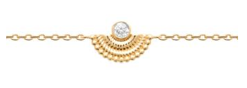 BRACELET PLAQUE OR OXYDE BLANC