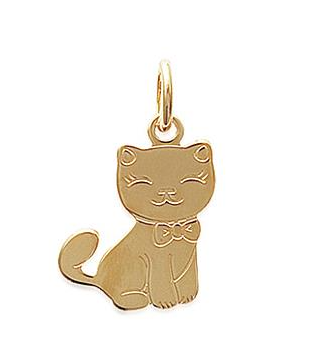 PENDENTIF Enfant PLAQUE OR CHAT