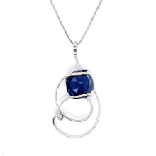 Charger l&#39;image dans la galerie, COLLIER Dame &quot;Octagon Dark Blue Daisy&quot; MARAZZINI
