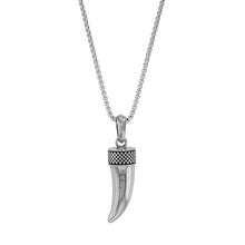 Charger l&#39;image dans la galerie, COLLIER Homme en acier PENDENTIF CORNE
