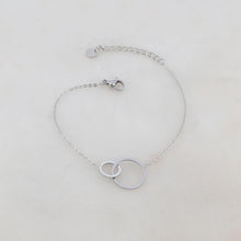 Charger l&#39;image dans la galerie, BRACELET DAME double anneau acier inoxydable doré ou argenté
