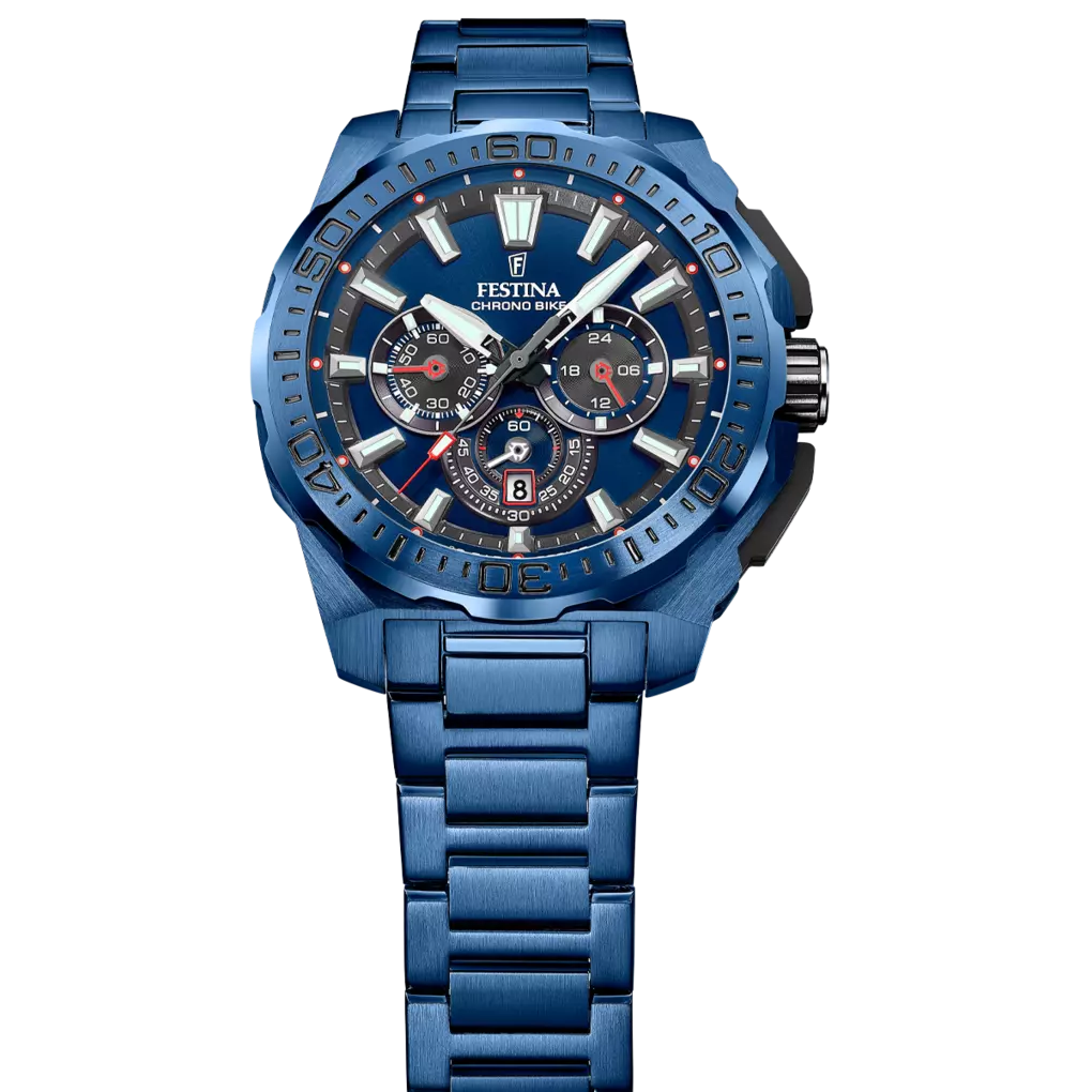 MONTRE Homme Chrono Bike édition spéciale bleue F20729/1