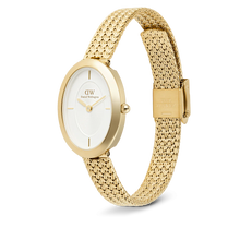 Charger l&#39;image dans la galerie, MONTRE Dame  Juliette Braided Mesh White Sunray Gold  DANIEL WELLINGTON DW00100882
