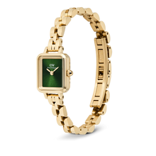 Charger l&#39;image dans la galerie, MONTRE Dame Quadro Mini Arch 3-link Emerald Sunray Gold  DANIEL WELLINGTON DW00100852
