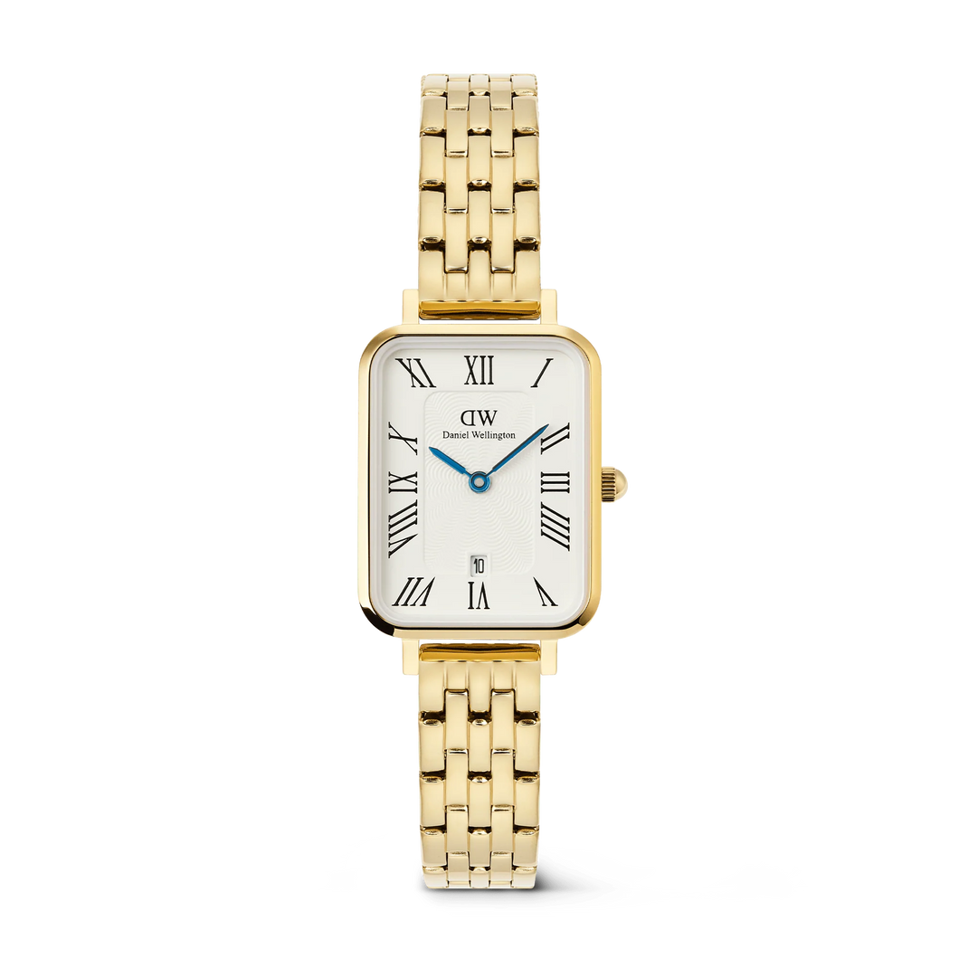 MONTRE Dame  Quadro Roman Numerals Date 5-link Gold DANIEL WELLINGTON DW00100861
