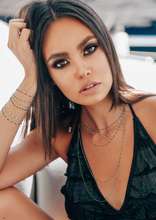 Charger l&#39;image dans la galerie, COLLIER FEMME  ARGENT RHODIE OLIVES RESINE BLEU FONCÉ
